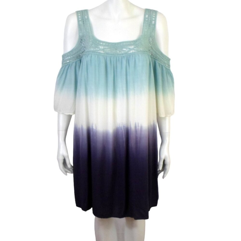 Sawyer Mini Dress Cold Shoulder Dip Dye Lace Trim